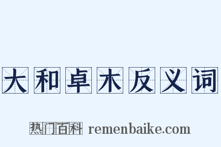 大和卓木反义词是什么意思的图片